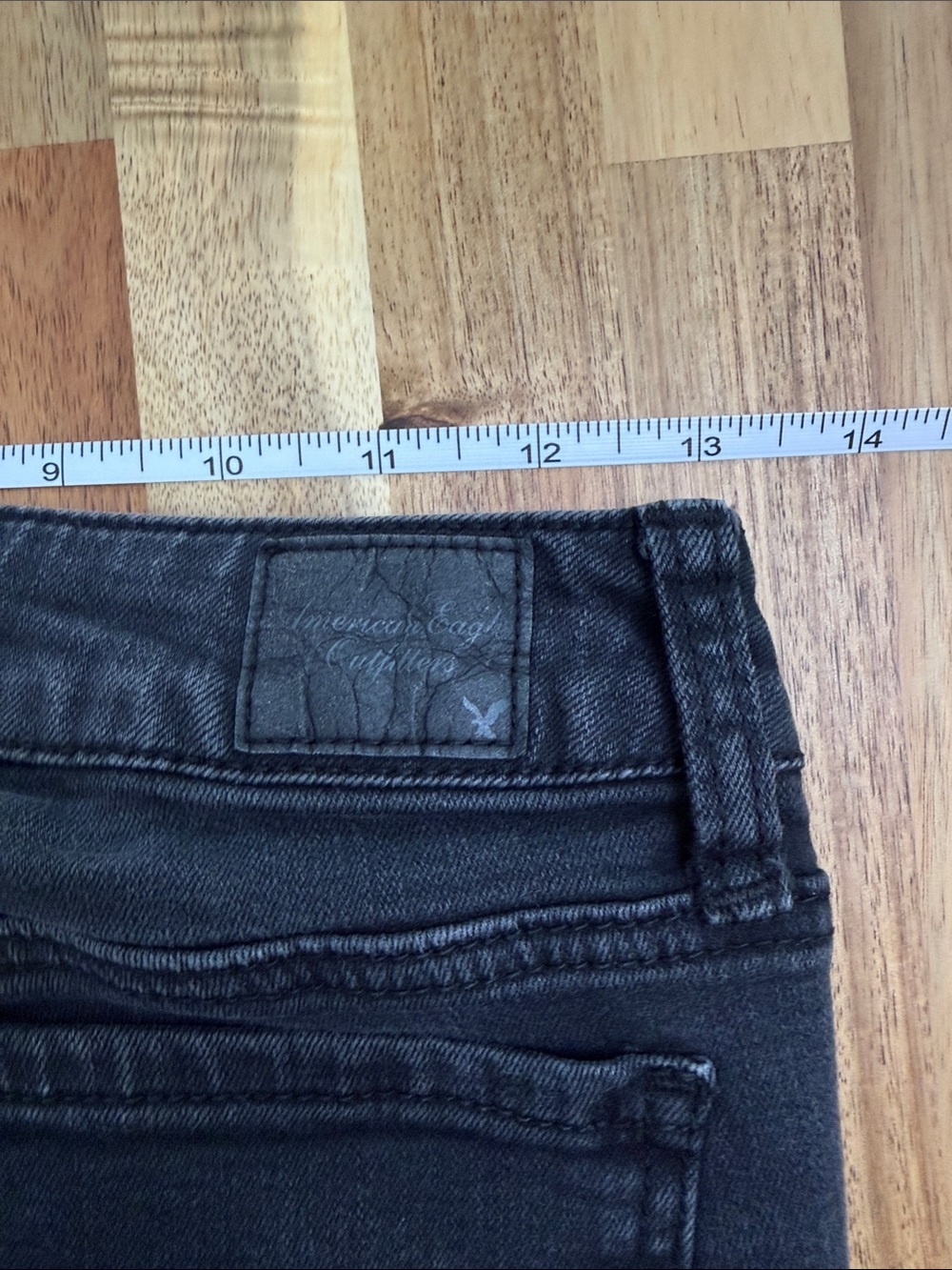 American Eagle Low Rise Skinny Black Denim Jeans - Picture 6 of 8